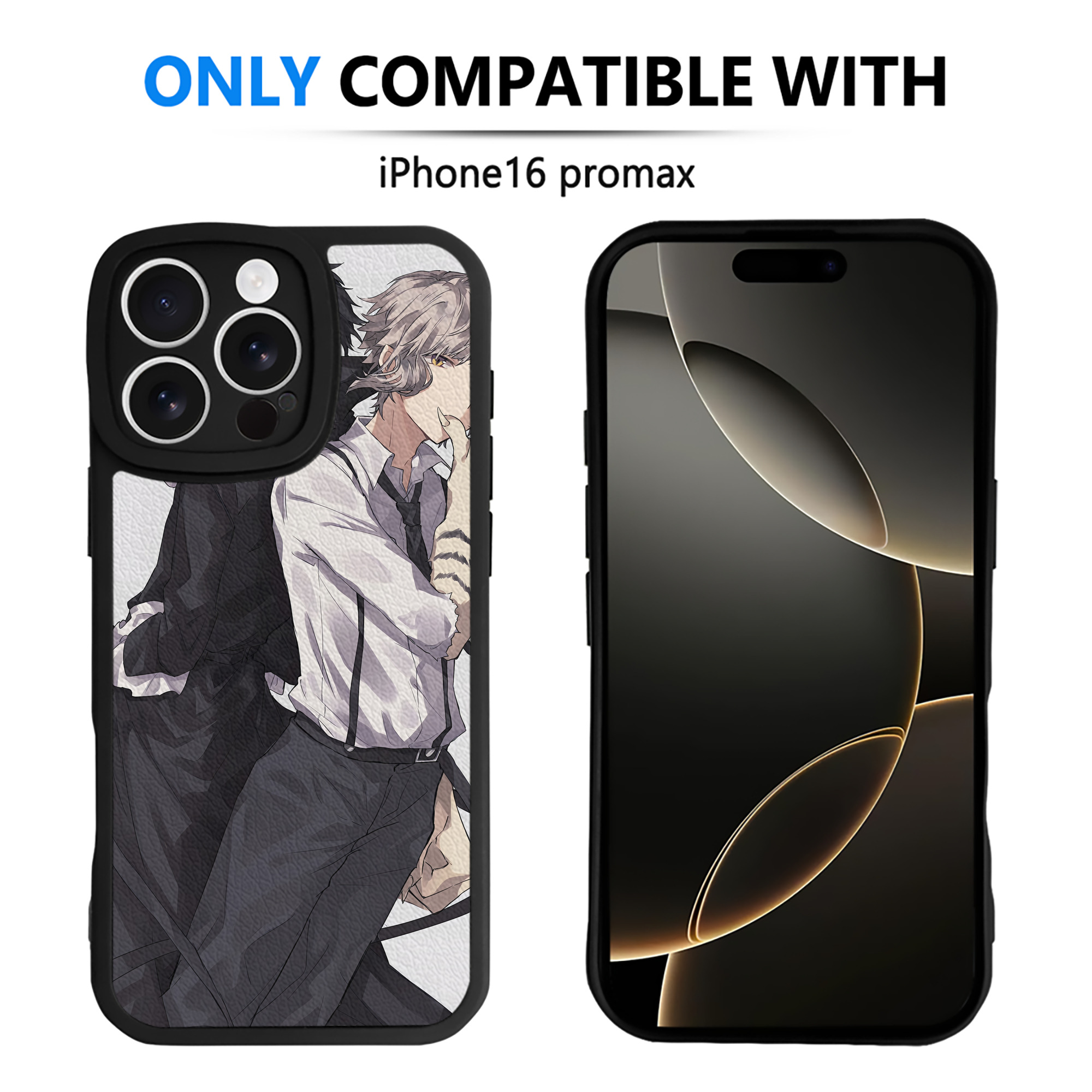 （画像用） 文豪ストレイドッグス Bungo Stray Dogs 【iPhone 16シリーズ対応】シリコンスマホケース（レザー調） 材質：シリコン